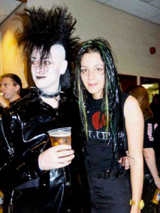 Olga with mega-mohawked friend, Whitby November 2001. Photo by...somebody!