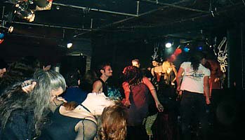 The crowd invades the stage